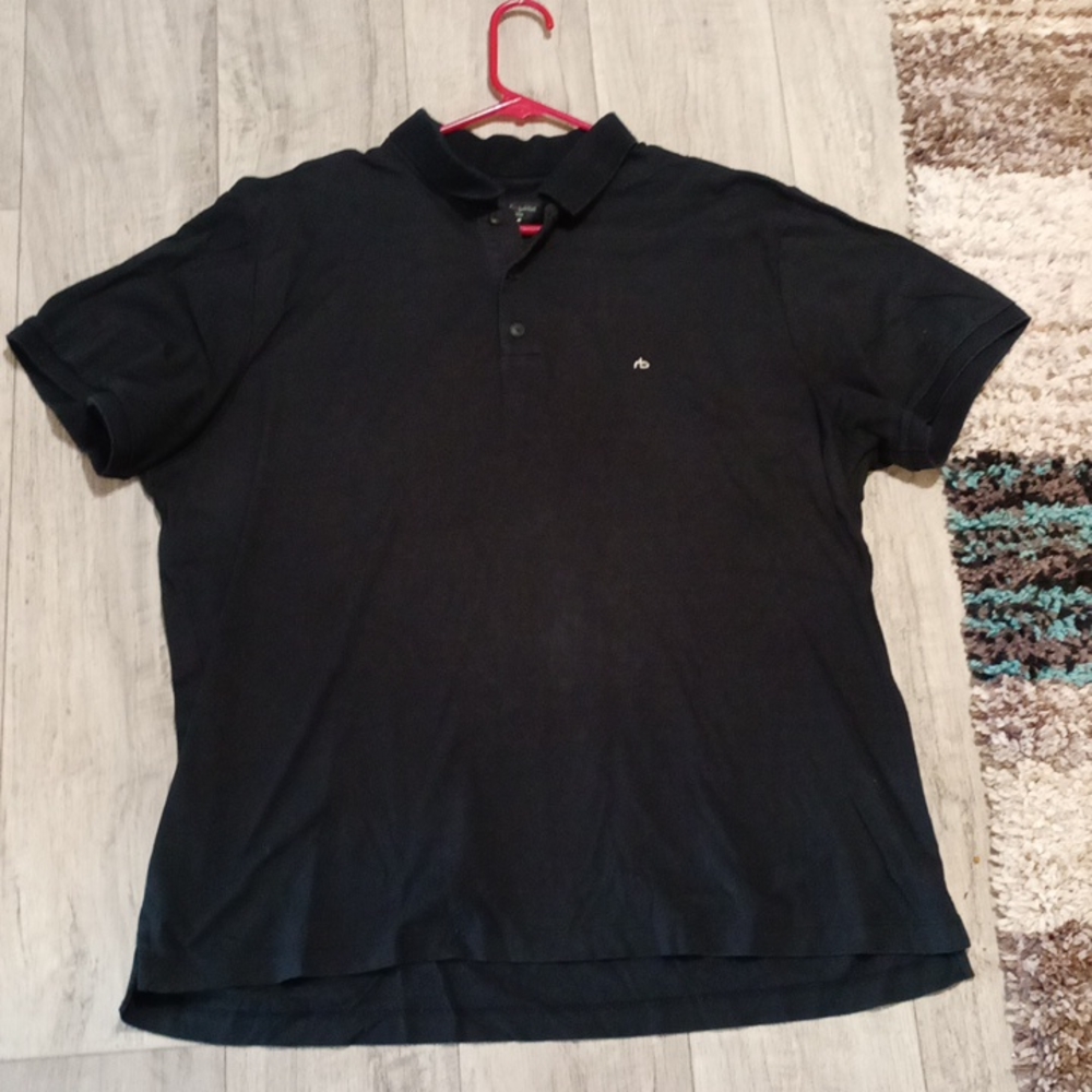 Men Shirt Polo pullover Shortsleeve Collared top Sz XXL RAG & BONE Black